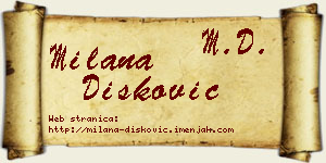 Milana Dišković vizit kartica
